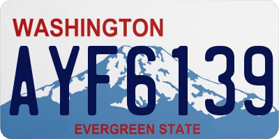 WA license plate AYF6139