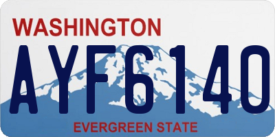 WA license plate AYF6140