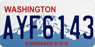 WA license plate AYF6143