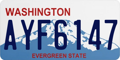 WA license plate AYF6147