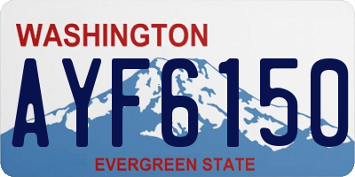 WA license plate AYF6150