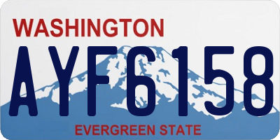 WA license plate AYF6158