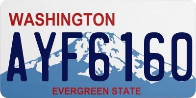 WA license plate AYF6160