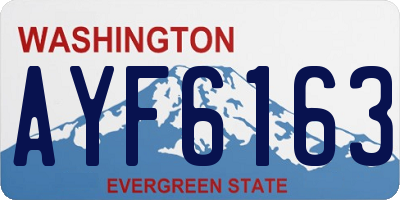 WA license plate AYF6163