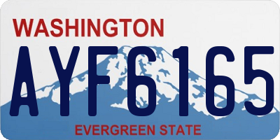 WA license plate AYF6165