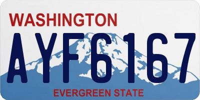WA license plate AYF6167