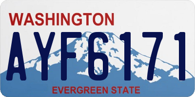 WA license plate AYF6171
