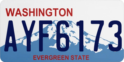WA license plate AYF6173