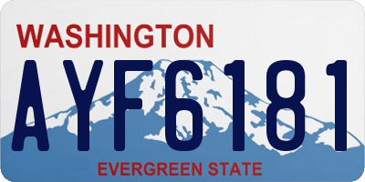 WA license plate AYF6181