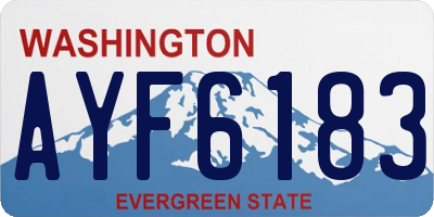 WA license plate AYF6183