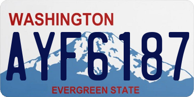 WA license plate AYF6187