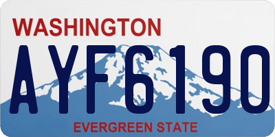 WA license plate AYF6190