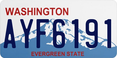 WA license plate AYF6191