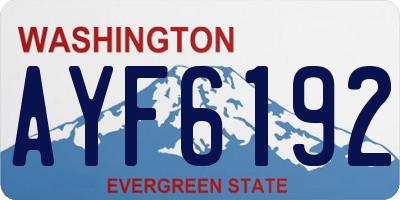 WA license plate AYF6192