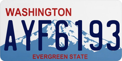 WA license plate AYF6193