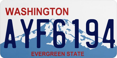 WA license plate AYF6194