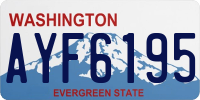 WA license plate AYF6195