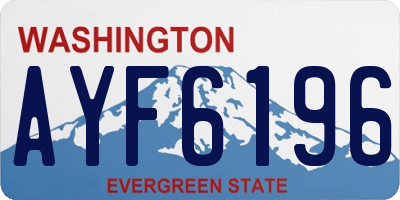 WA license plate AYF6196