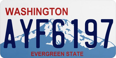 WA license plate AYF6197