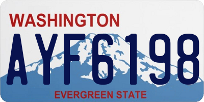 WA license plate AYF6198