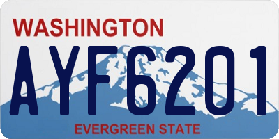 WA license plate AYF6201