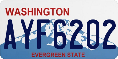 WA license plate AYF6202