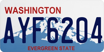 WA license plate AYF6204