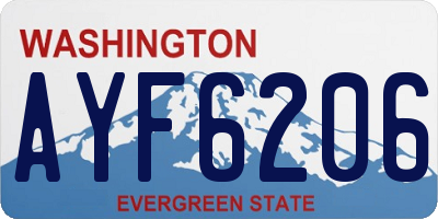 WA license plate AYF6206
