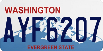 WA license plate AYF6207