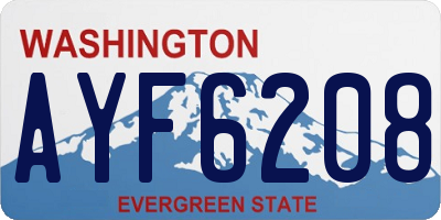 WA license plate AYF6208