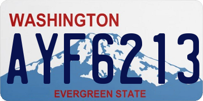 WA license plate AYF6213