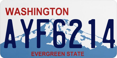 WA license plate AYF6214