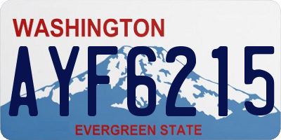 WA license plate AYF6215