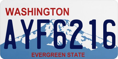 WA license plate AYF6216