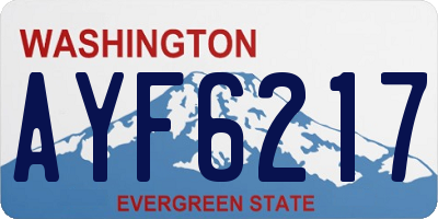 WA license plate AYF6217