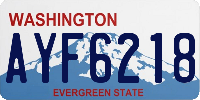 WA license plate AYF6218