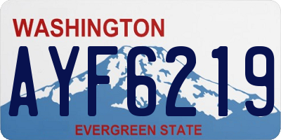 WA license plate AYF6219
