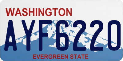 WA license plate AYF6220