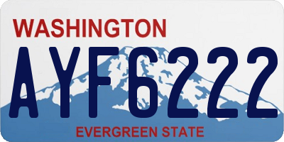 WA license plate AYF6222