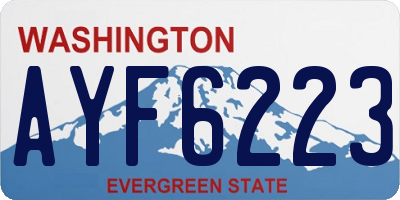 WA license plate AYF6223