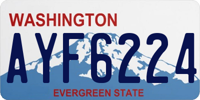 WA license plate AYF6224