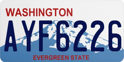 WA license plate AYF6226