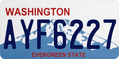 WA license plate AYF6227