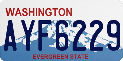 WA license plate AYF6229