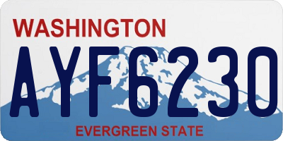 WA license plate AYF6230