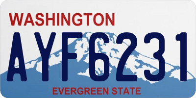 WA license plate AYF6231