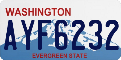 WA license plate AYF6232