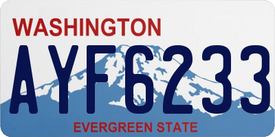 WA license plate AYF6233