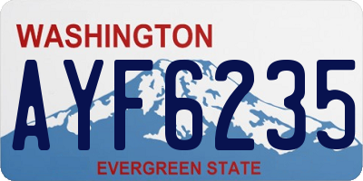 WA license plate AYF6235
