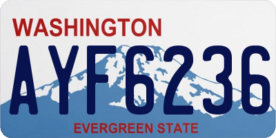 WA license plate AYF6236